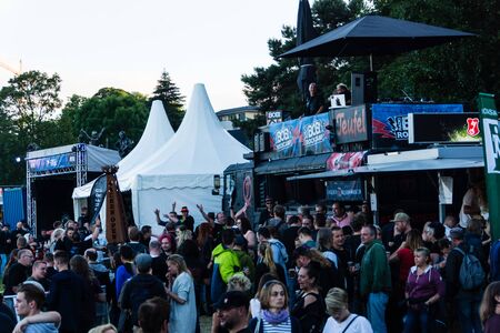 KIEL, GERMANY - June 17 2017:  DJ Beauty and the Beats on the Radio BOB! Camp during the Kieler Woche 2017のeditorial素材