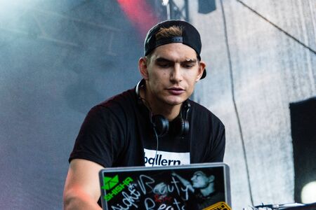 KIEL, GERMANY - June 17 2017:  DJ Beauty and the Beats on the Radio BOB! Camp during the Kieler Woche 2017のeditorial素材