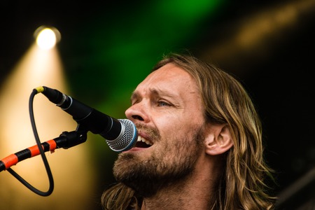 Kiel, Germany - June 19th 2017: The singersongwriter Pohlmann is performing on the HÃ¶rn stage during the Kieler Woche 2017のeditorial素材