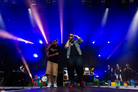 Kiel, Germany - June 19th 2017: The Rapper Samy Deluxe is performing on the HÃ¶rn stage during the Kieler Woche 2017のeditorial素材