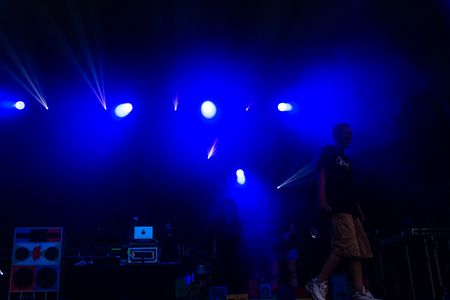 Kiel, Germany - June 19th 2017: The Rapper Samy Deluxe is performing on the HÃ¶rn stage during the Kieler Woche 2017のeditorial素材