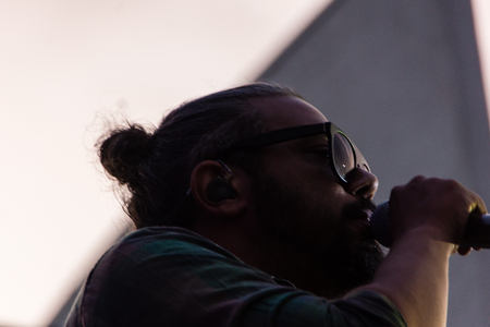 Kiel, Germany - June 19th 2017: The Rapper Samy Deluxe is performing on the HÃ¶rn stage during the Kieler Woche 2017のeditorial素材