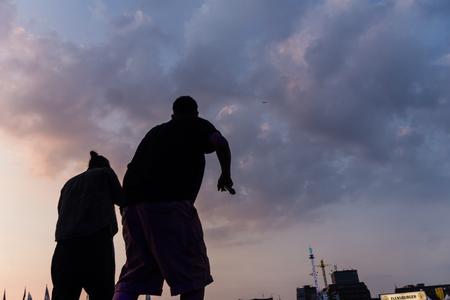 Kiel, Germany - June 19th 2017: The Rapper Samy Deluxe is performing on the HÃ¶rn stage during the Kieler Woche 2017のeditorial素材