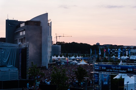 Kiel, Germany - June 19th 2017: The Rapper Samy Deluxe is performing on the HÃ¶rn stage during the Kieler Woche 2017のeditorial素材