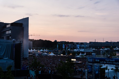 Kiel, Germany - June 19th 2017: The Rapper Samy Deluxe is performing on the HÃ¶rn stage during the Kieler Woche 2017のeditorial素材