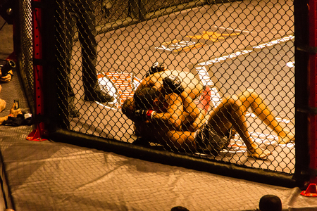 Hamburg, Germany - Nov 18th, 2017: The fight between Artur Reis and Poorya Zaheri during We Love MMA 34 のeditorial素材