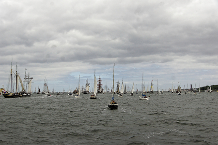 Kiel, Germany - June 23, 2018:  Impressions of the Tall Ship Parade during Kiel Week 2018のeditorial素材