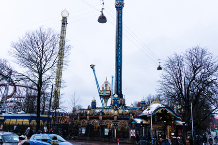 Tivoli Amusement Park in Copenhagen, Denmarkのeditorial素材