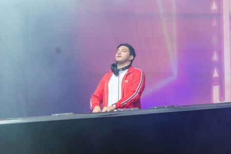Kiel, Germany - June 21st 2019: DJ Jonas Blue is performing on the Hoernstage