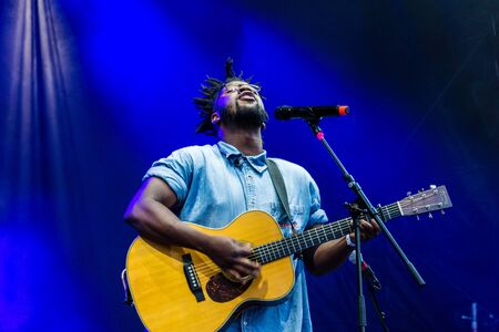 Kiel, Germany - June 21st 2019: Kelvin Jones is performing on the Rathaus Stage