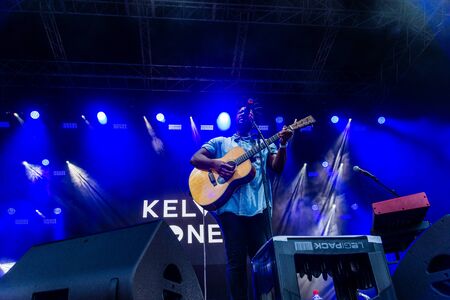 Kiel, Germany - June 21st 2019: Kelvin Jones is performing on the Rathaus Stage