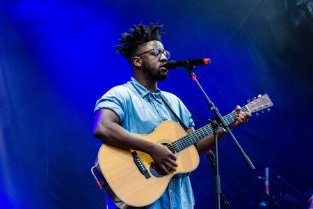 Kiel, Germany - June 21st 2019: Kelvin Jones is performing on the Rathaus Stage