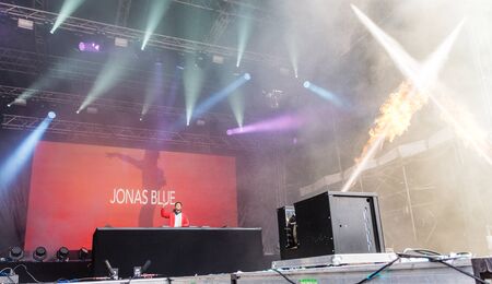 Kiel, Germany - June 21st 2019: DJ Jonas Blue is performing on the Hoernstage