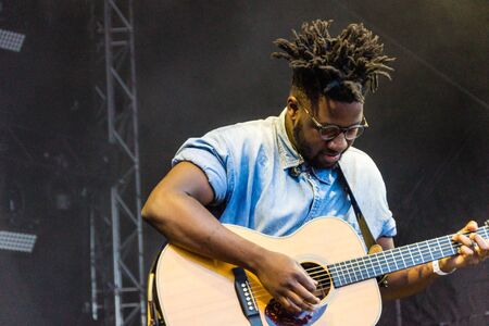 Kiel, Germany - June 21st 2019: Kelvin Jones is performing on the Rathaus Stage