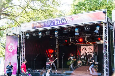 Kiel, Germany - June 22nd 2019: The Band "Watabe" on the Junge BÃ¼hne during Kiel Week 2019のeditorial素材