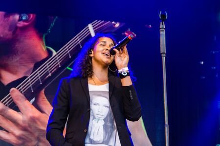 Kiel, Germany - June 22nd 2019: Cassandra Steen & Band are performing on the Rathaus Stage during...