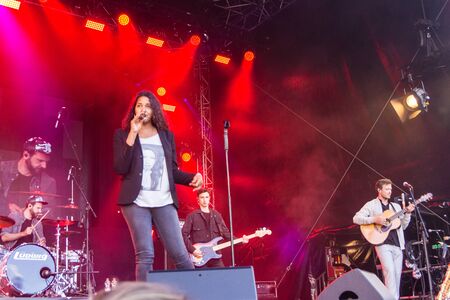 Kiel, Germany - June 22nd 2019: Cassandra Steen & Band are performing on the Rathaus Stage during...