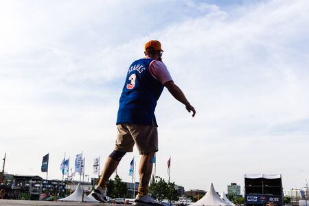 Kiel, Germany - June 24th 2019: The Rapper MC Fitti is performing on the Hoern Stage