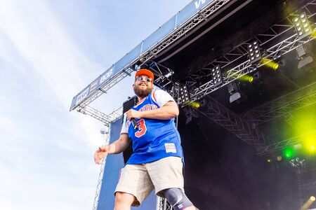 Kiel, Germany - June 24th 2019: The Rapper MC Fitti is performing on the Hoern Stage