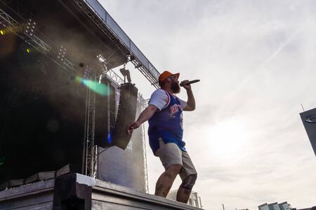 Kiel, Germany - June 24th 2019: The Rapper MC Fitti is performing on the Hoern Stageのeditorial素材