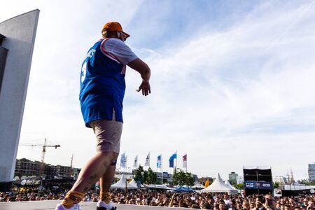 Kiel, Germany - June 24th 2019: The Rapper MC Fitti is performing on the Hoern Stage