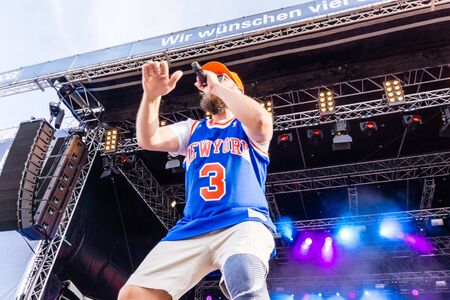 Kiel, Germany - June 24th 2019: The Rapper MC Fitti is performing on the Hoern Stageのeditorial素材