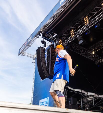 Kiel, Germany - June 24th 2019: The Rapper MC Fitti is performing on the Hoern Stageのeditorial素材