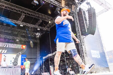 Kiel, Germany - June 24th 2019: The Rapper MC Fitti is performing on the Hoern Stage