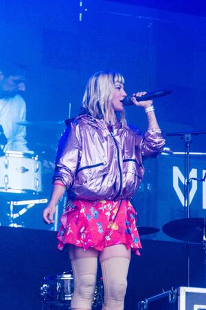 Kiel, Germany - June 25th 2019: Electropop music group "MIA" from Berlin is performing on the Rathaus Stage during the 125th Kiel Weekのeditorial素材