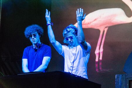Kiel, Germany - June 25th 2019: The French deep house duo Ofenbach is performing on the HÃ¶rn...