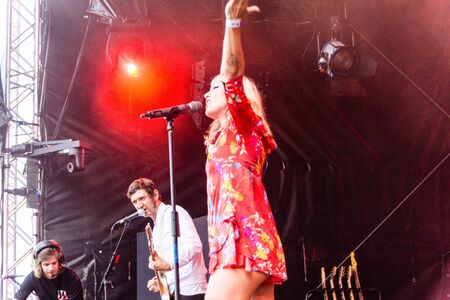 Kiel, Germany - June 25th 2019: Electropop music group "MIA" from Berlin is performing on the Rathaus Stage during the 125th Kiel Weekのeditorial素材