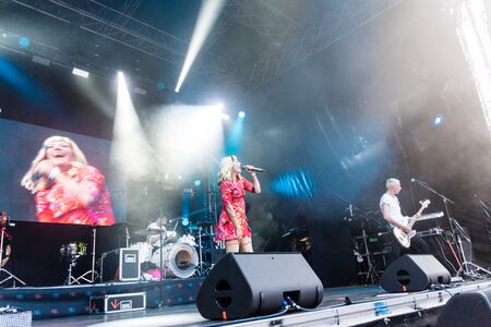 Kiel, Germany - June 25th 2019: Electropop music group "MIA" from Berlin is performing on the Rathaus Stage during the 125th Kiel Weekのeditorial素材