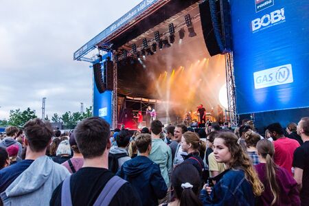 Kiel, Germany - June 26th 2019: The Hip-hop-Band Antilopen Gang is performing on the Rathaus Stage during the 125th Kiel Weekのeditorial素材