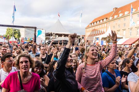Kiel, Germany - June 26th 2019: The Brasspop-Band Querbeat from Cologne is performing on the Rathaus Stage during the 125th Kiel Weekのeditorial素材