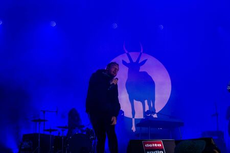 Kiel, Germany - June 26th 2019: The Hip-hop-Band Antilopen Gang is performing on the Rathaus Stage during the 125th Kiel Weekのeditorial素材