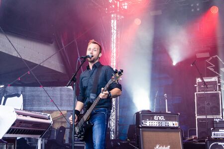 Kiel, Germany - June 27th 2019: The band "ElbRebellen" is rocking the Radio BOB! Rock Campのeditorial素材