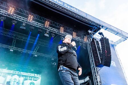 Kiel, Germany - June 27th 2019: The Rapper Kool Savas is performing on the HÃ¶rn Stageのeditorial素材
