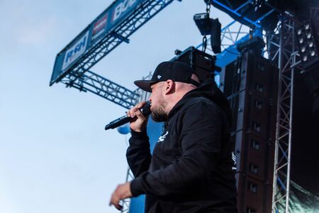 Kiel, Germany - June 27th 2019: The Rapper Kool Savas is performing on the HÃ¶rn Stageのeditorial素材