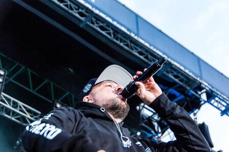 Kiel, Germany - June 27th 2019: The Rapper Kool Savas is performing on the HÃ¶rn Stageのeditorial素材
