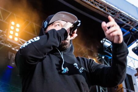 Kiel, Germany - June 27th 2019: The Rapper Kool Savas is performing on the HÃ¶rn Stageのeditorial素材