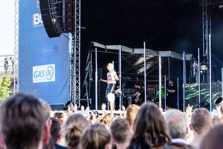 Kiel, Germany - June 28tht 2019:  The Band "Tokio Hotel" is performing on the HÃ¶rn Stageのeditorial素材