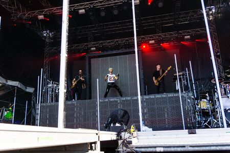Kiel, Germany - June 28tht 2019:  The Band "Tokio Hotel" is performing on the HÃ¶rn Stageのeditorial素材