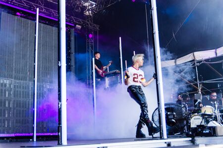 Kiel, Germany - June 28tht 2019:  The Band "Tokio Hotel" is performing on the HÃ¶rn Stageのeditorial素材