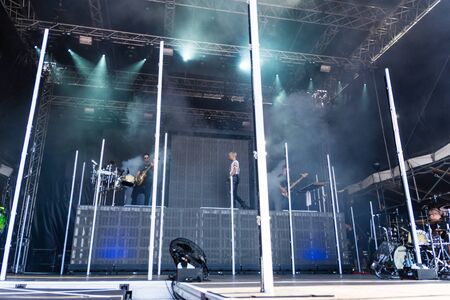 Kiel, Germany - June 28tht 2019:  The Band Tokio Hotel is performing on the HÃ¶rn Stage