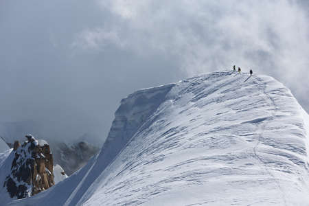 view of an alpine mountain landscape near Mont Blanc, Chamonix, Switzerland