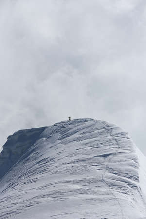 view of an alpine mountain landscape near Mont Blanc, Chamonix, Switzerlandの写真素材