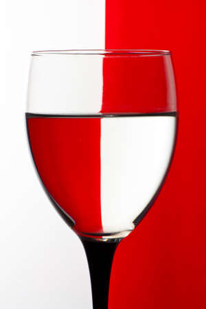 Wine glass red and white checkの写真素材