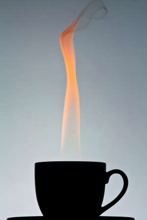 A flaming coffee cupの写真素材