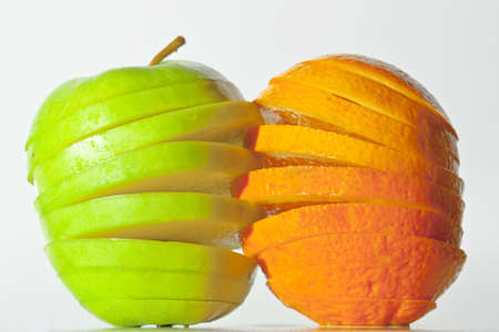 An apple and an orange の写真素材