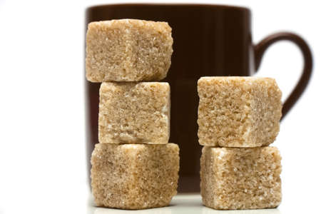 Sugar cubes and coffee cupの写真素材